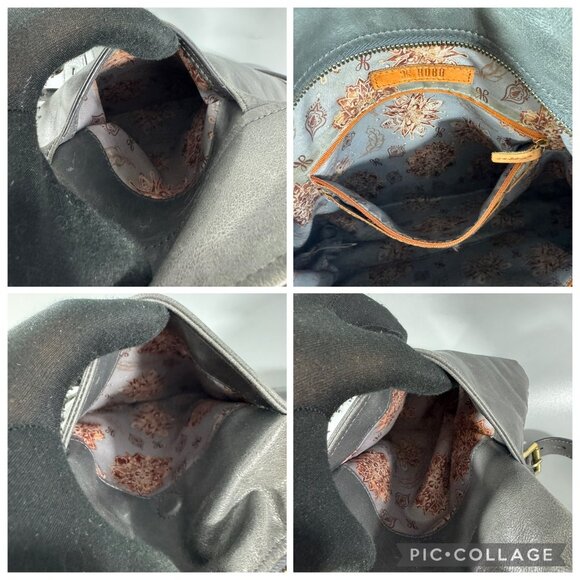 Hobo Angler Gray Leather Crossbody Bag - Picture 13 of 15